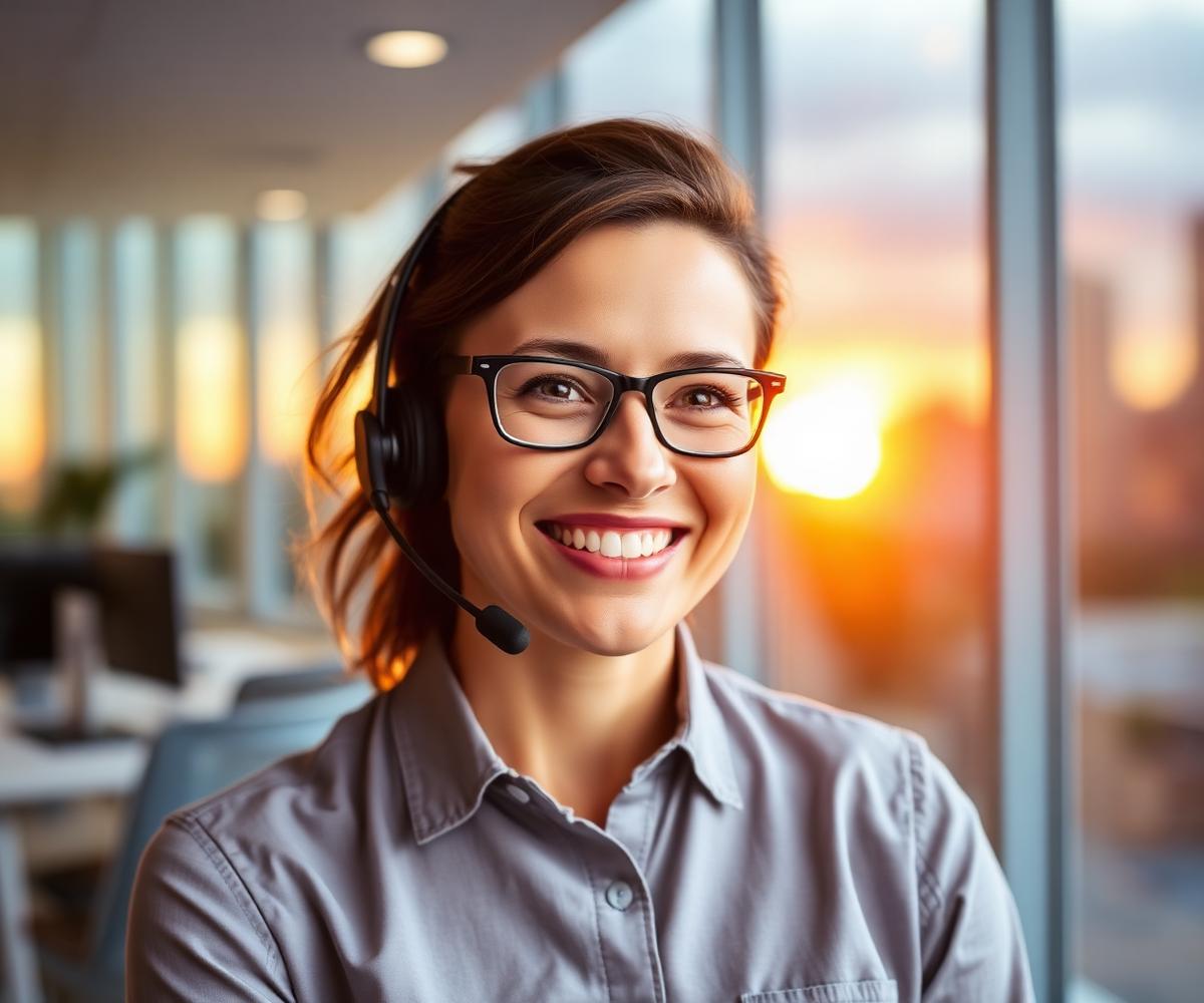 Friendly American mobile plans advisor on a call